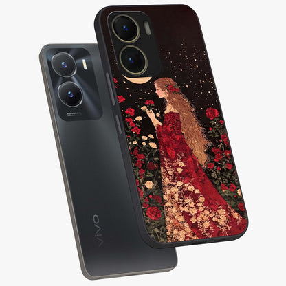 Crimson Dreams Glass Case displayed in angled mockup highlighting soft crimson aesthetic design with artistic theme.