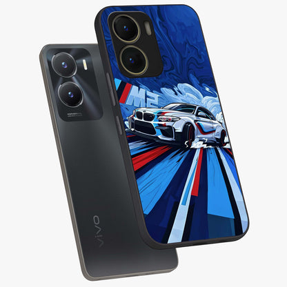 Drift Power Rush Glass Case displayed in angled mockup highlighting powerful drift car design with sporty aesthetic style.