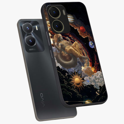 Galactic Divine God Glass Case displayed in angled mockup highlighting powerful celestial deity illustration with galactic aesthetic.