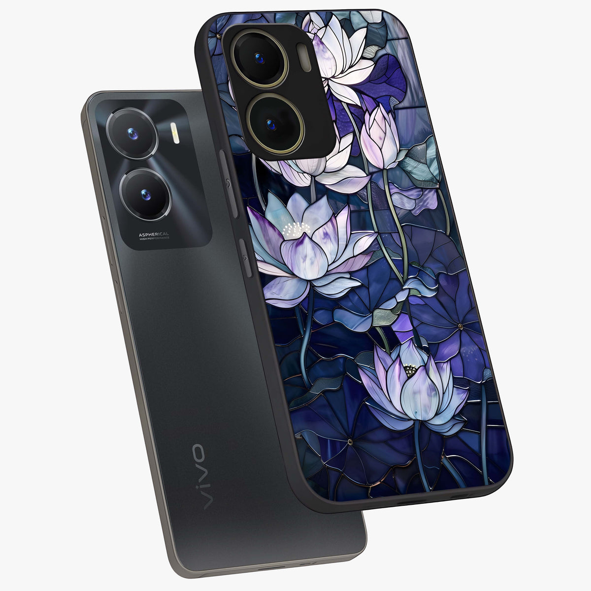 Gloss Petal Rush Glass Case displayed in angled mockup highlighting vibrant petal design with elegant floral aesthetic.