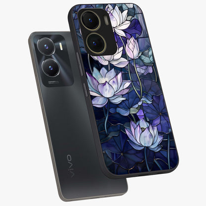 Gloss Petal Rush Glass Case displayed in angled mockup highlighting vibrant petal design with elegant floral aesthetic.