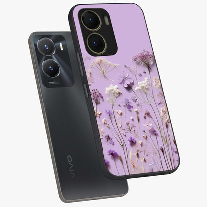 Lavender Blossom Dream Glass Case displayed in angled mockup highlighting dreamy lavender flower design with calming aesthetic style.