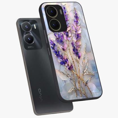 Lavender Dream Glow Glass Case displayed in angled mockup highlighting dreamy purple glow design with soft artistic style.