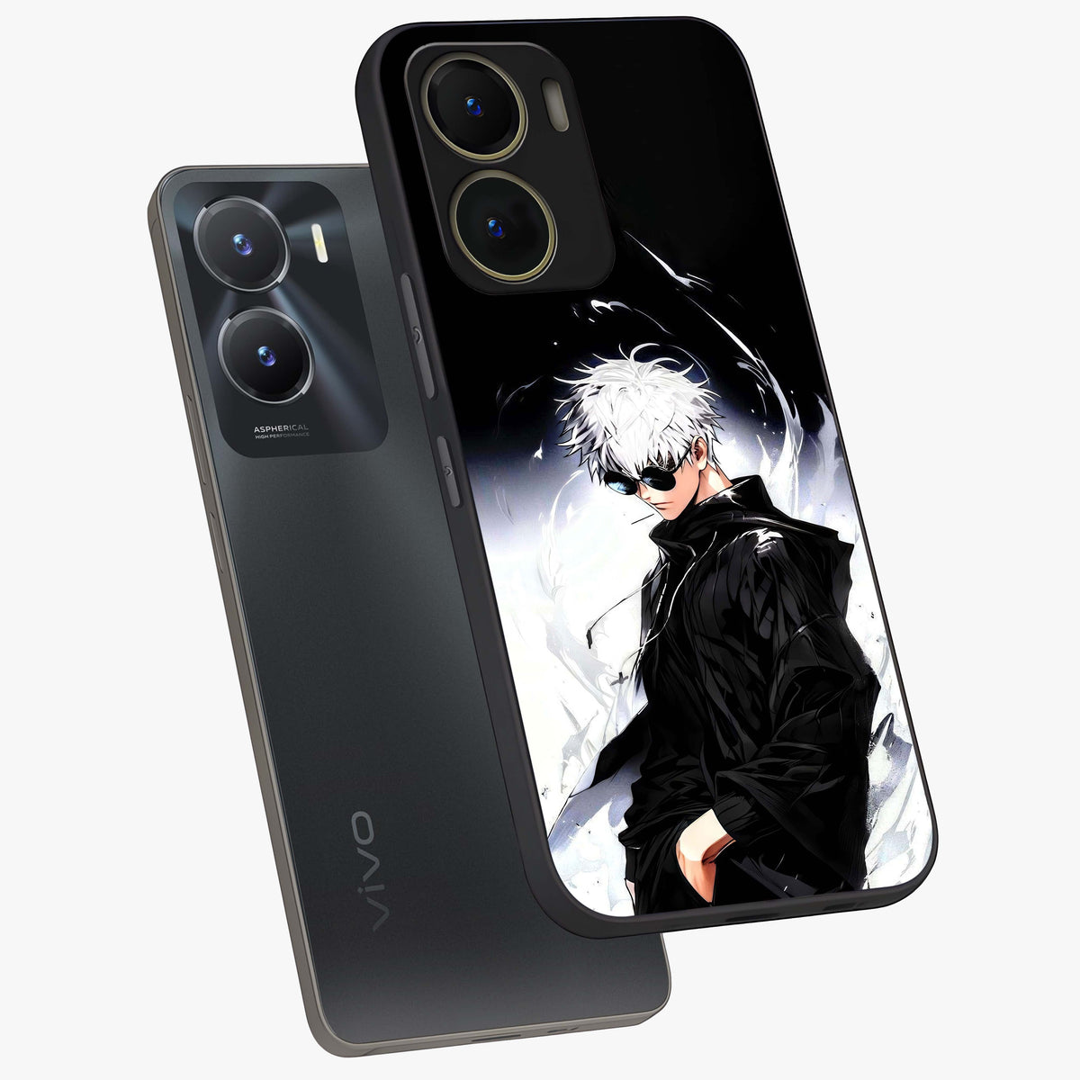 Limitless Shadow King Glass Case displayed in angled mockup highlighting dramatic dark hero design with intense aesthetic.