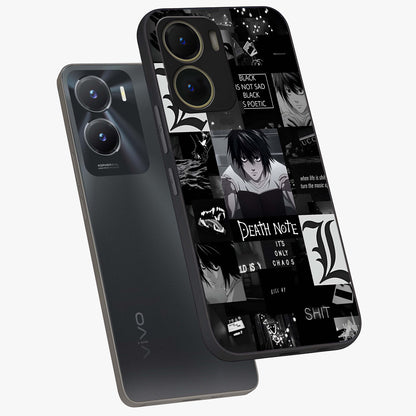 Midnight Chaos Mind Glass Case displayed in angled mockup highlighting chaotic artistic design with dramatic midnight aesthetic.