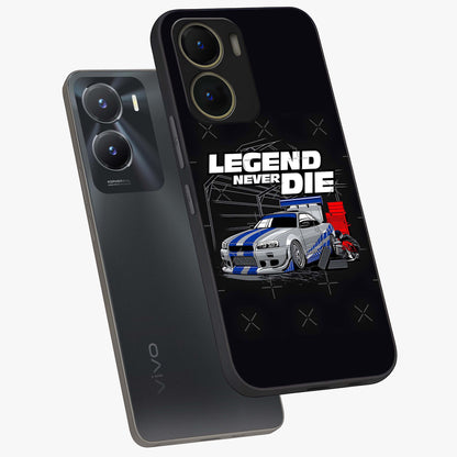 Midnight Racing Legacy Glass Case displayed in angled mockup highlighting dynamic automotive design with bold midnight aesthetic.