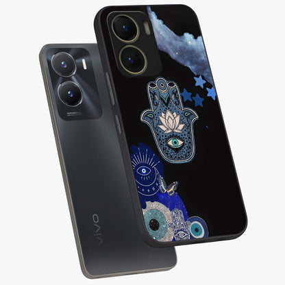 Mystic Hand Aura Glass Case displayed in angled mockup highlighting magical aura design with spiritual aesthetic style.