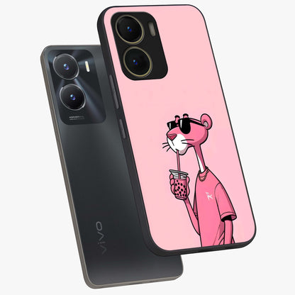 Pink Panther Glass Case displayed in angled mockup highlighting playful cartoon character design with vibrant pink aesthetic.