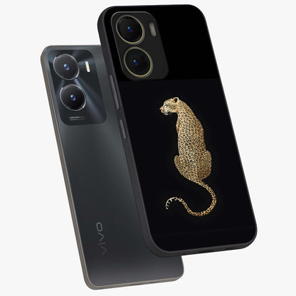 Regal Leopard Glass Case displayed in angled mockup highlighting powerful animal illustration with stylish wild aesthetic.