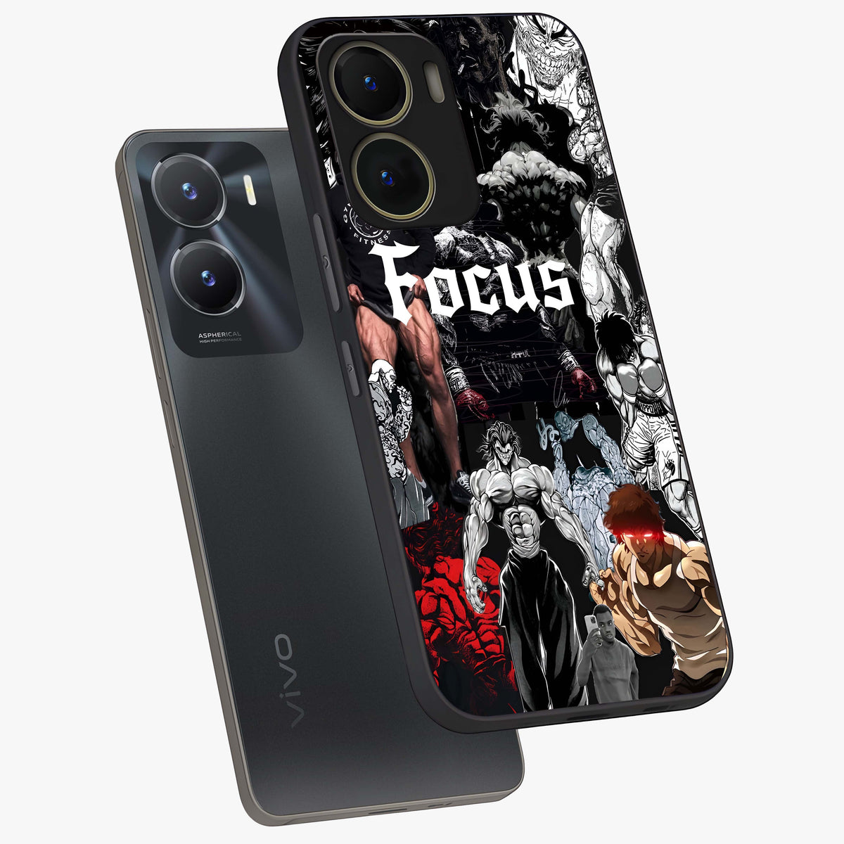 Relentless Power Focus Glass Case displayed in angled mockup highlighting bold statement design with modern aesthetic style.