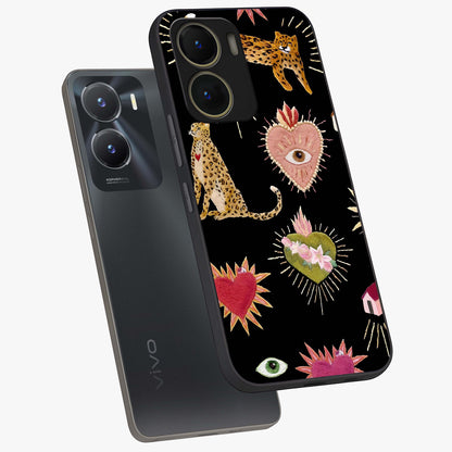 Sacred Jungle Heart Glass Case displayed in angled mockup highlighting lush tropical design with natural aesthetic style.