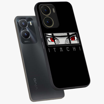 Scarlet Gaze Dominance Glass Case displayed in angled mockup highlighting intense visual design with bold scarlet aesthetic.