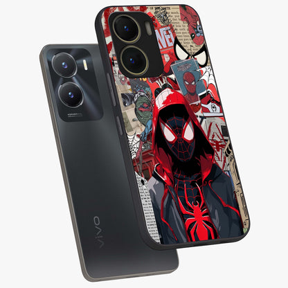 Spider Collage Street Glass Case displayed in angled mockup highlighting dynamic street style collage design with comic aesthetic.
