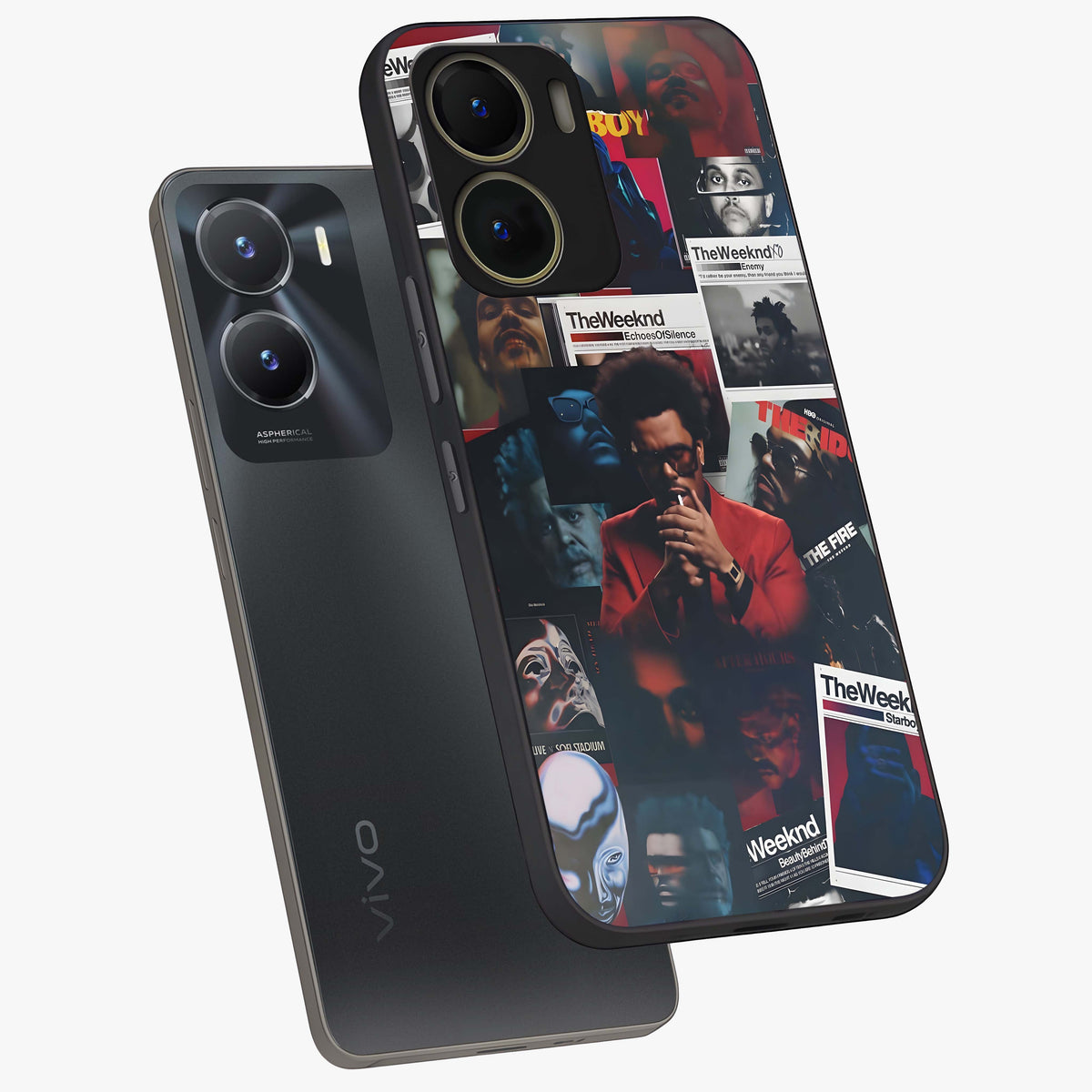 The Weeknd Glass Case displayed in angled mockup highlighting stylish pop culture inspired design with modern aesthetic.
