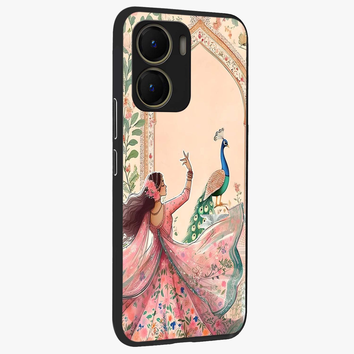 Royal Grace Muse Glass Case upright view showcasing stylish artistic artwork with sophisticated royal theme.