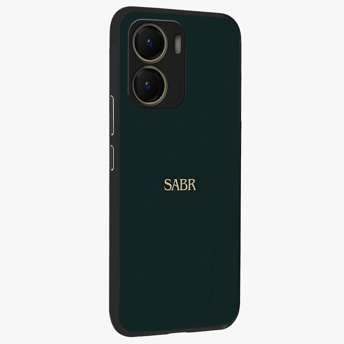 Sabr Minimal Patience Glass Case upright view showcasing calm minimalist artwork with motivational patience theme.