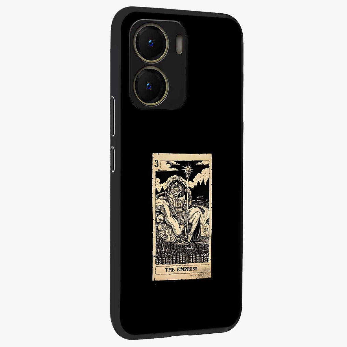 The Empress Glass Case upright view showcasing powerful empress themed artwork with luxurious artistic theme.