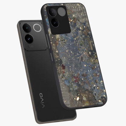 Aesthetic Astrolophia Glass Case displayed in angled mockup highlighting artistic aesthetic elements and smooth glass surface.