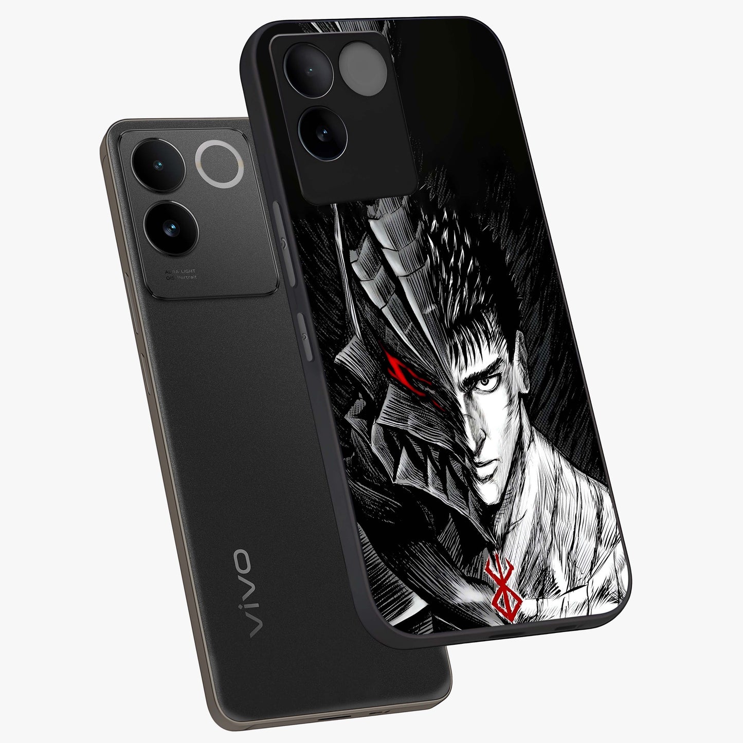 Berserker Blood Oath Glass Case displayed in angled mockup highlighting dark fantasy graphic design and powerful theme.