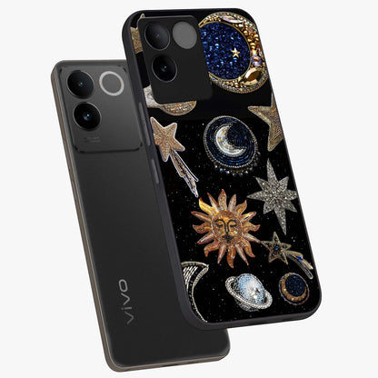 Celestial Gem Constellations Glass Case displayed in angled mockup highlighting gemstone inspired constellation design.