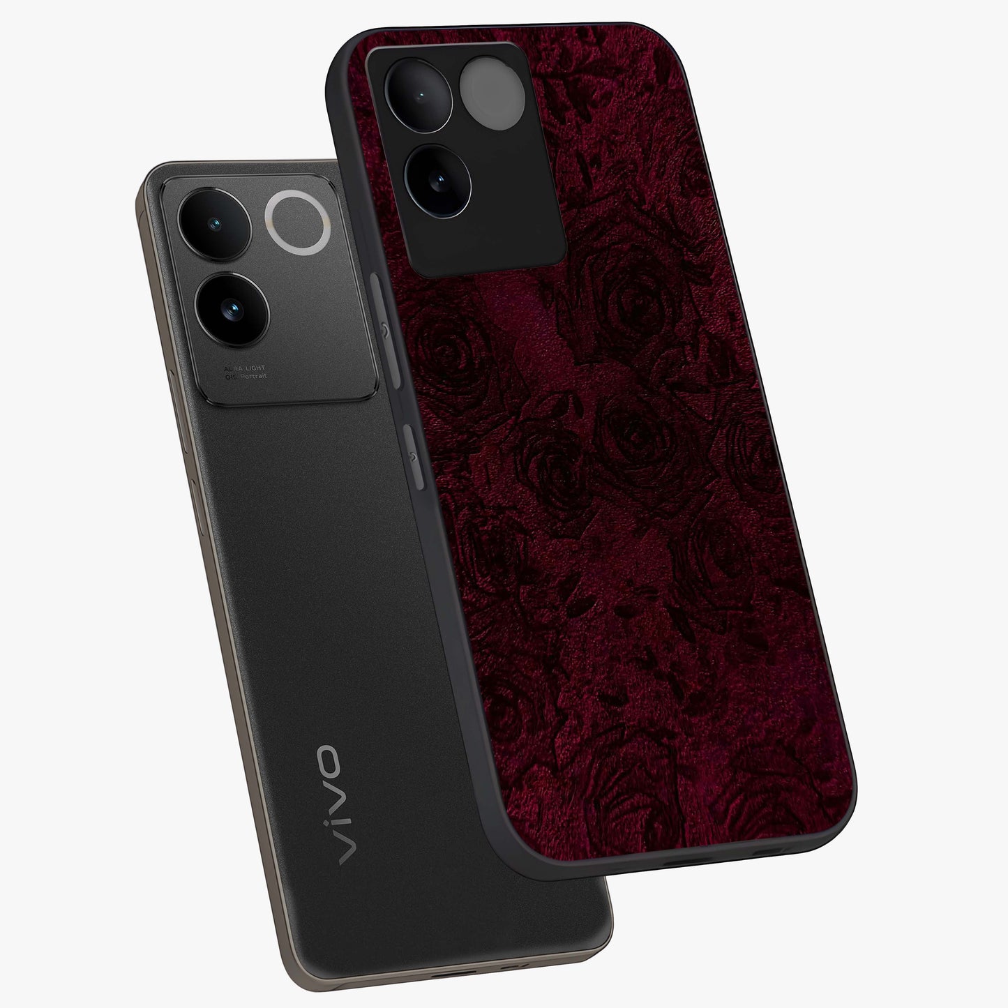 Crimson Fade Flow Glass Case displayed in angled mockup highlighting smooth gradient design with modern aesthetic style.