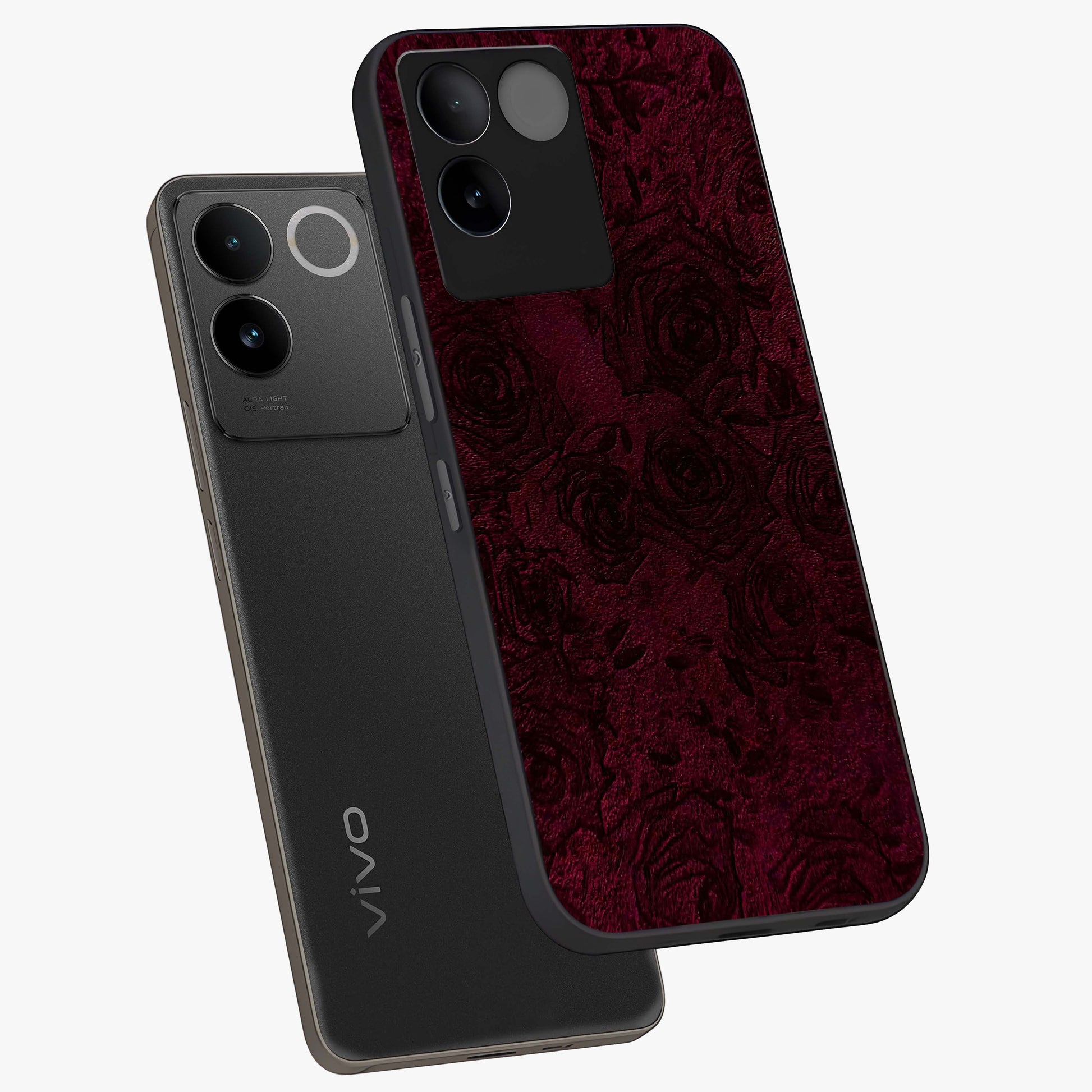 Crimson Fade Flow Glass Case displayed in angled mockup highlighting smooth gradient design with modern aesthetic style.