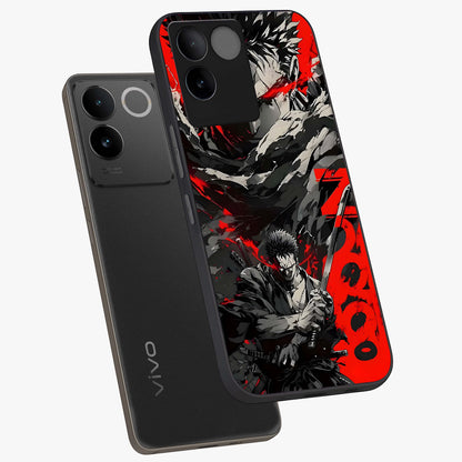 Demon Sword Resolve Glass Case displayed in angled mockup highlighting powerful demon sword illustration with dark fantasy aesthetic.