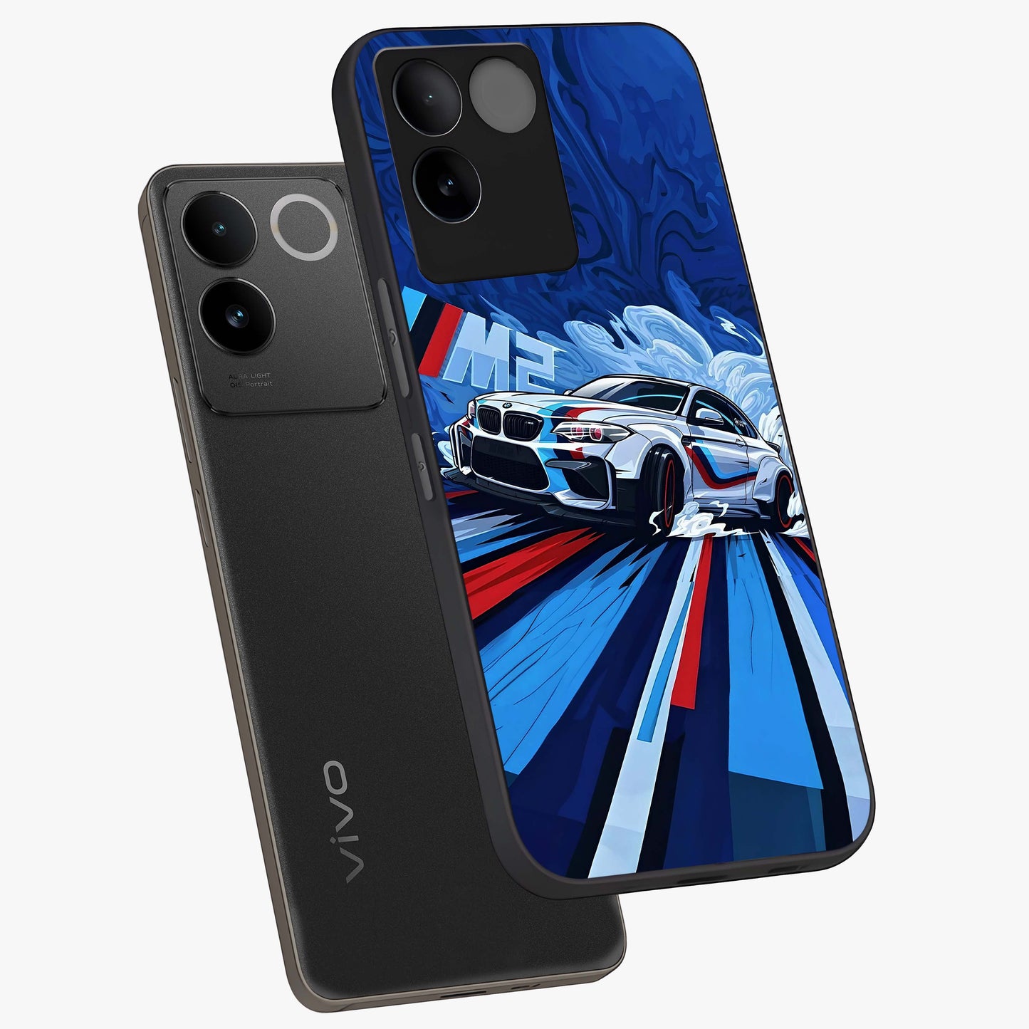Drift Power Rush Glass Case displayed in angled mockup highlighting powerful drift car design with sporty aesthetic style.