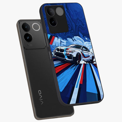Drift Power Rush Glass Case displayed in angled mockup highlighting powerful drift car design with sporty aesthetic style.