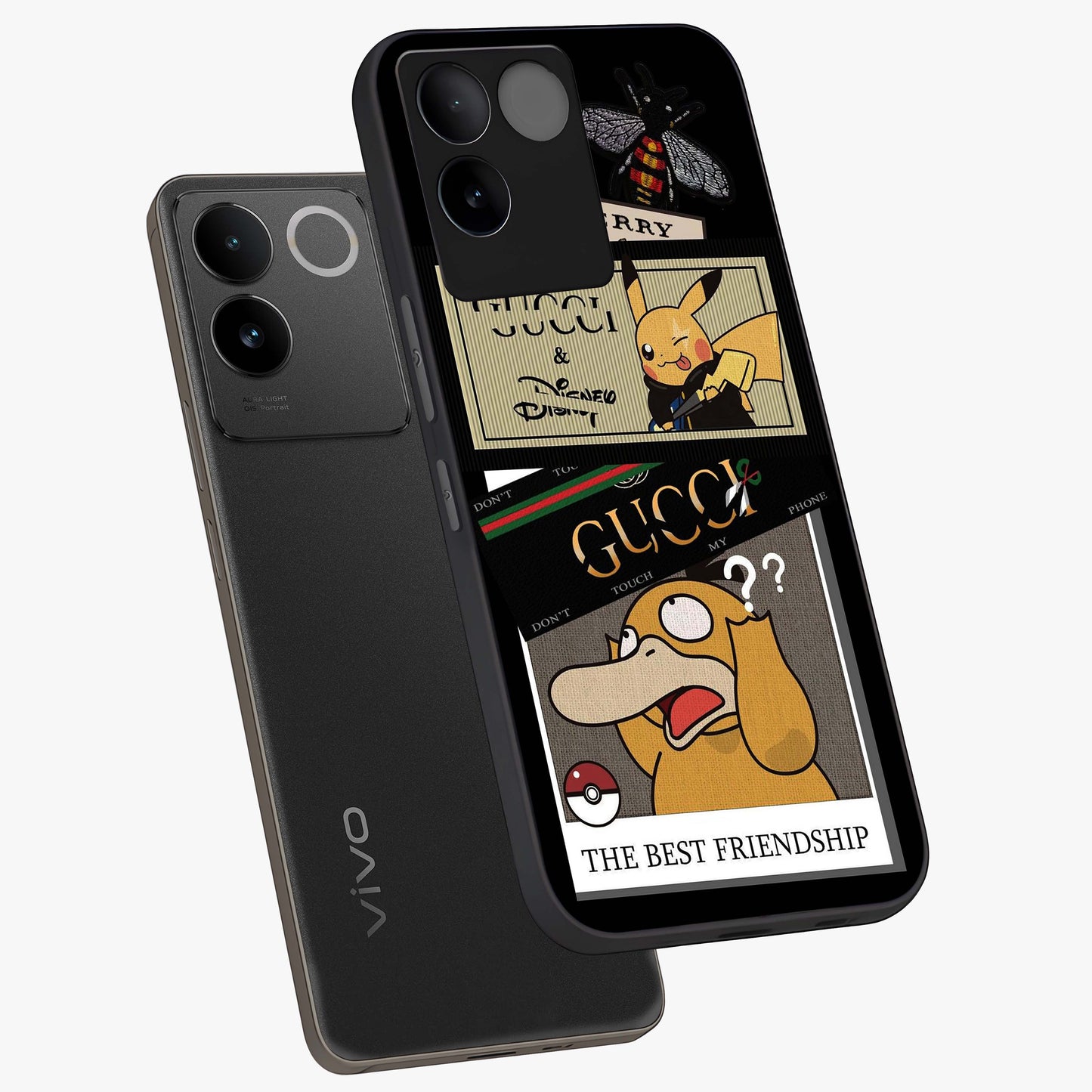 Gucci Play Mashup Glass Case displayed in angled mockup highlighting stylish fashion mashup design with bold aesthetic.