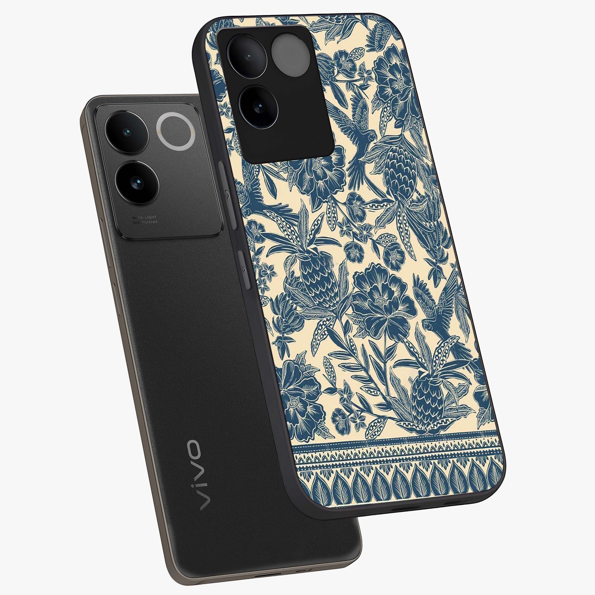 Heirloom Wild Bloom Glass Case displayed in angled mockup highlighting botanical bloom design with classic aesthetic style.