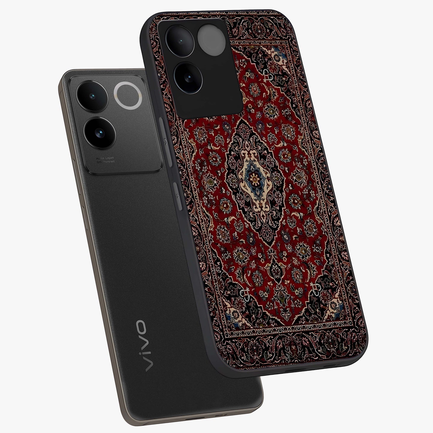 Heritage Carpet Royale Glass Case displayed in angled mockup highlighting intricate royal carpet design with heritage aesthetic.