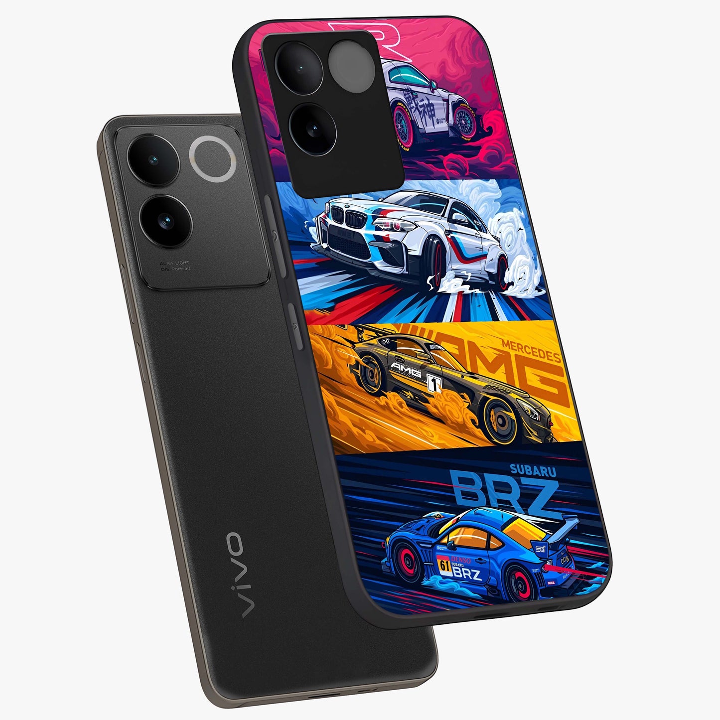JDM Sports Car Glass Case displayed in angled mockup highlighting sleek Japanese racing car design with automotive aesthetic.