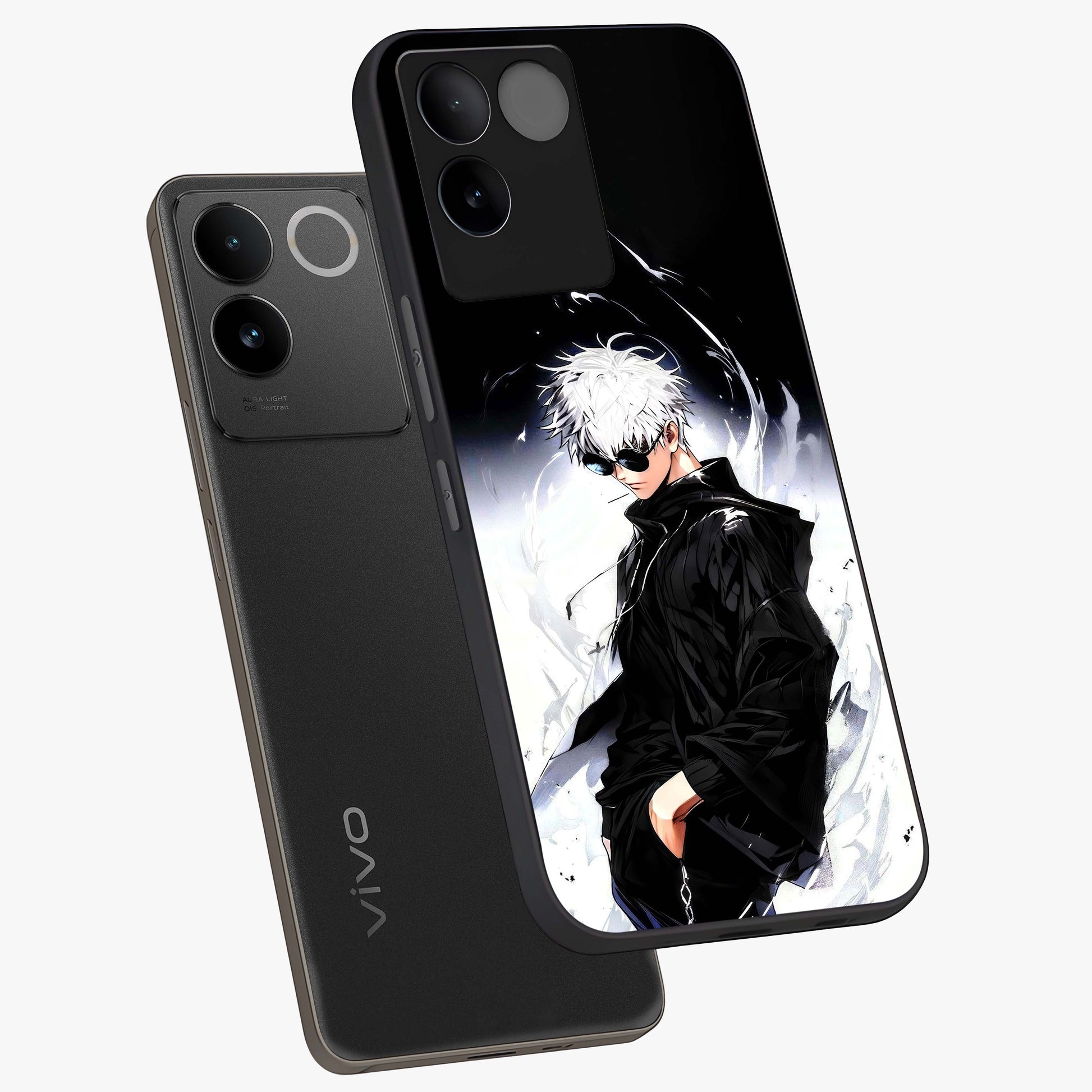 Limitless Shadow King Glass Case displayed in angled mockup highlighting dramatic dark hero design with intense aesthetic.
