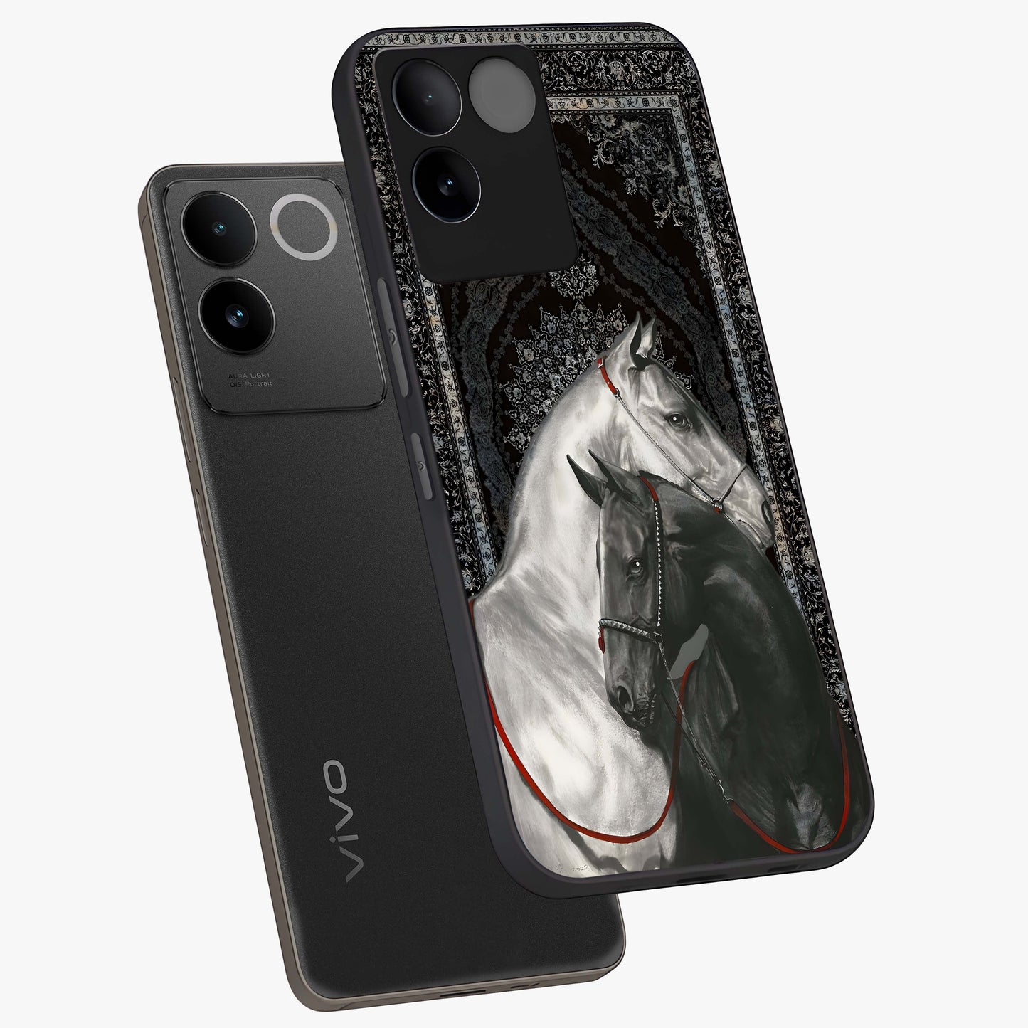 Majestic Ride Legacy Glass Case displayed in angled mockup highlighting sleek vehicle design with bold racing aesthetic.