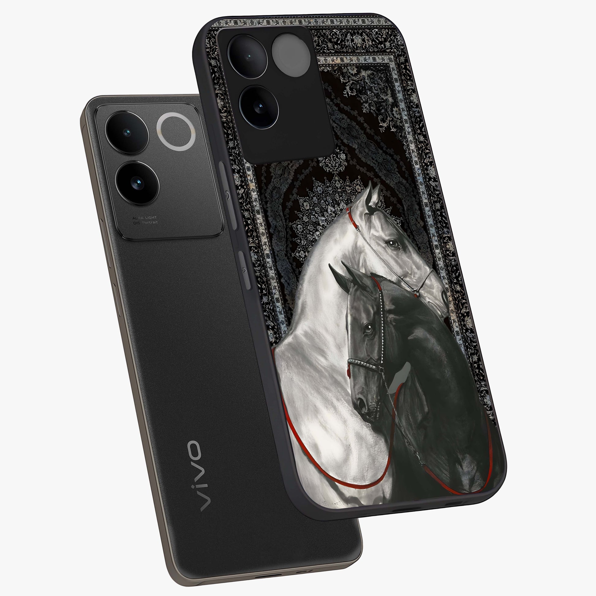 Majestic Ride Legacy Glass Case displayed in angled mockup highlighting sleek vehicle design with bold racing aesthetic.