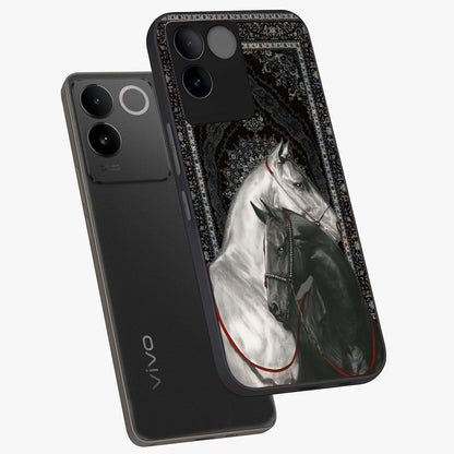 Majestic Ride Legacy Glass Case displayed in angled mockup highlighting sleek vehicle design with bold racing aesthetic.