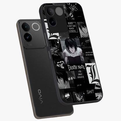 Midnight Chaos Mind Glass Case displayed in angled mockup highlighting chaotic artistic design with dramatic midnight aesthetic.