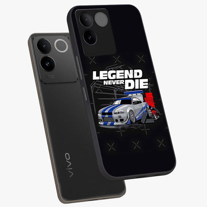 Midnight Racing Legacy Glass Case displayed in angled mockup highlighting dynamic automotive design with bold midnight aesthetic.