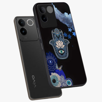 Mystic Hand Aura Glass Case displayed in angled mockup highlighting magical aura design with spiritual aesthetic style.