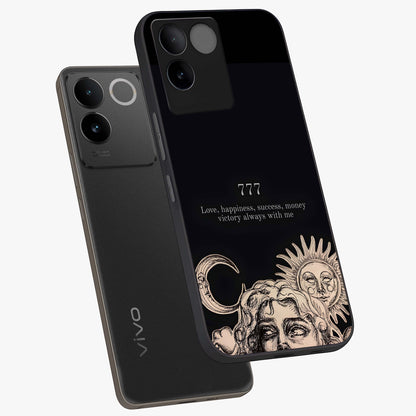 Mystic Victory Aura Glass Case displayed in angled mockup highlighting energetic aura design with bold mystical aesthetic.