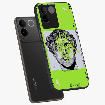 Neo Graffiti Rebellion Glass Case displayed in angled mockup highlighting urban street art design with rebellious aesthetic.