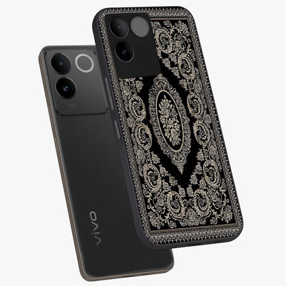 Noir Bloom Elegance Glass Case displayed in angled mockup highlighting refined flower design with stylish noir aesthetic.