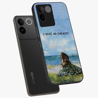 Peace Beyond War Glass Case displayed in angled mockup highlighting meaningful message design with artistic aesthetic style.
