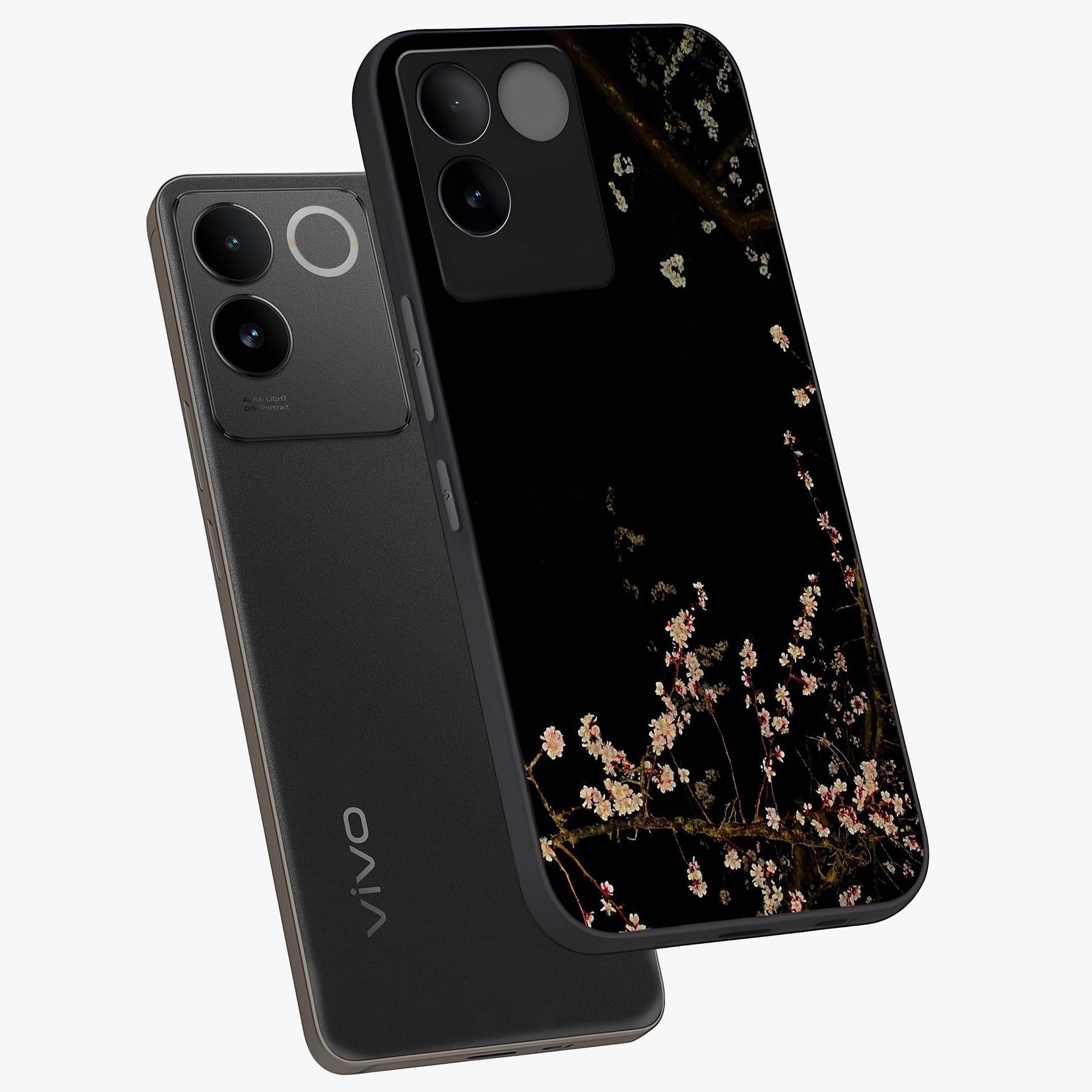 Petal Moon Light With Custom Name Glass Case displayed in angled mockup highlighting delicate petal design with custom name feature.