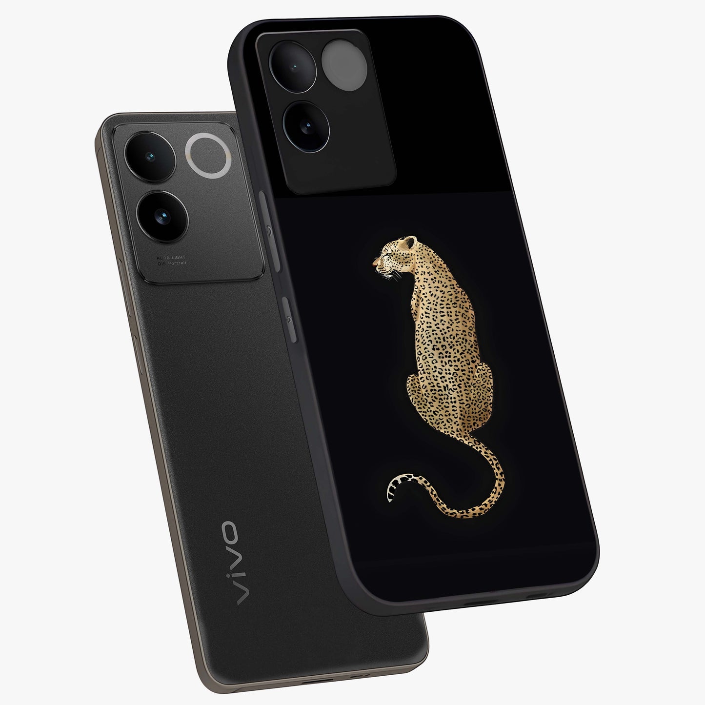 Regal Leopard Glass Case displayed in angled mockup highlighting powerful animal illustration with stylish wild aesthetic.