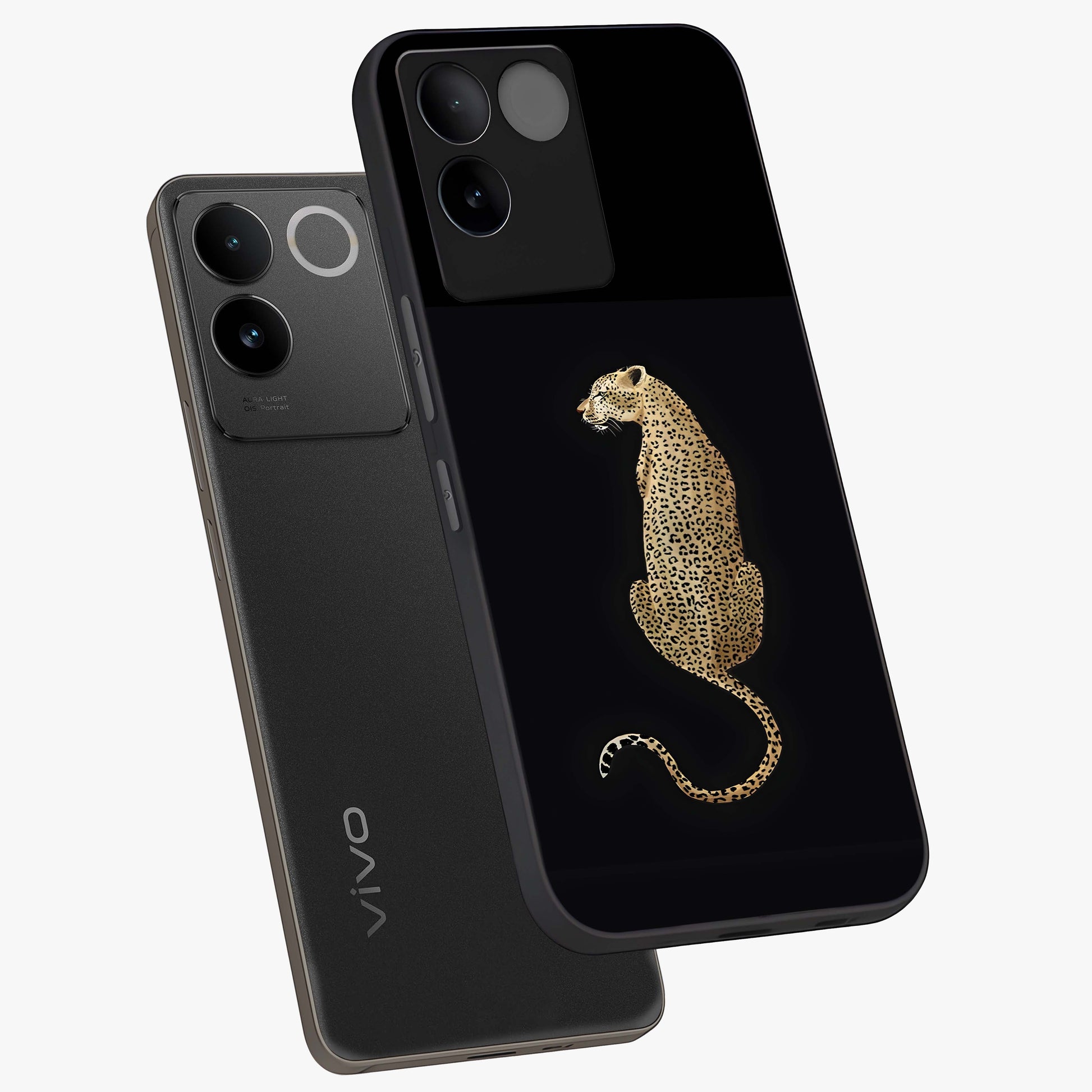 Regal Leopard Glass Case displayed in angled mockup highlighting powerful animal illustration with stylish wild aesthetic.
