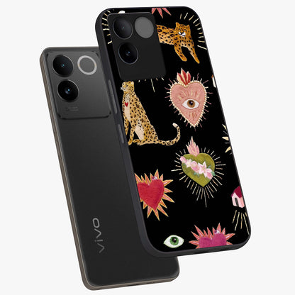 Sacred Jungle Heart Glass Case displayed in angled mockup highlighting lush tropical design with natural aesthetic style.