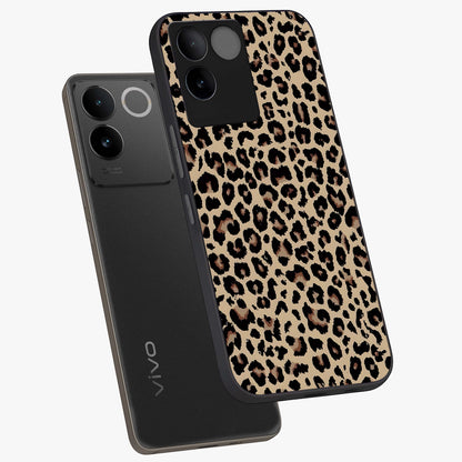 Savage Chic Pattern Glass Case displayed in angled mockup highlighting bold fashion inspired design with chic aesthetic.
