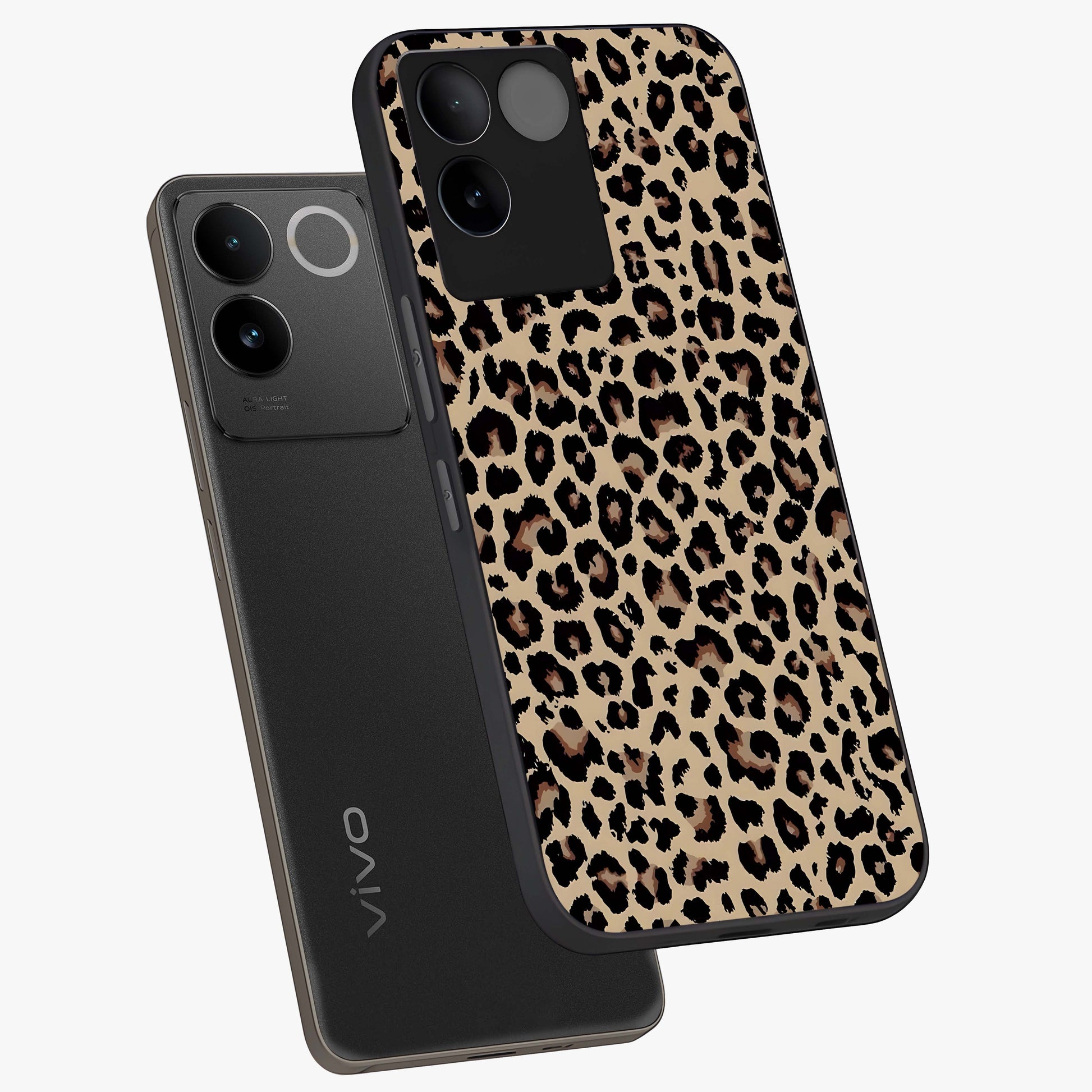 Savage Chic Pattern Glass Case displayed in angled mockup highlighting bold fashion inspired design with chic aesthetic.
